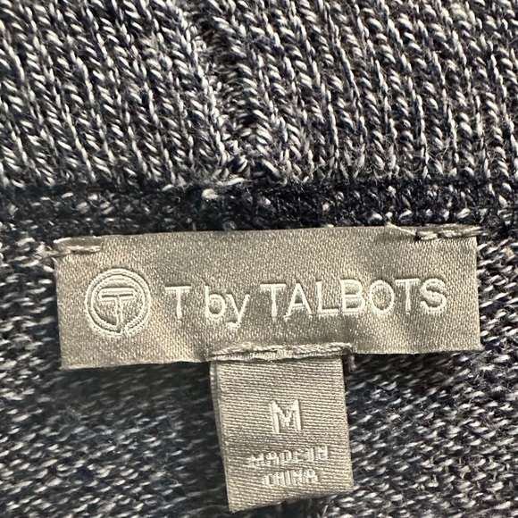 T by Talbots Marled Sweater Dress cowl neck blue gray Medlum - Picture 8 of 9